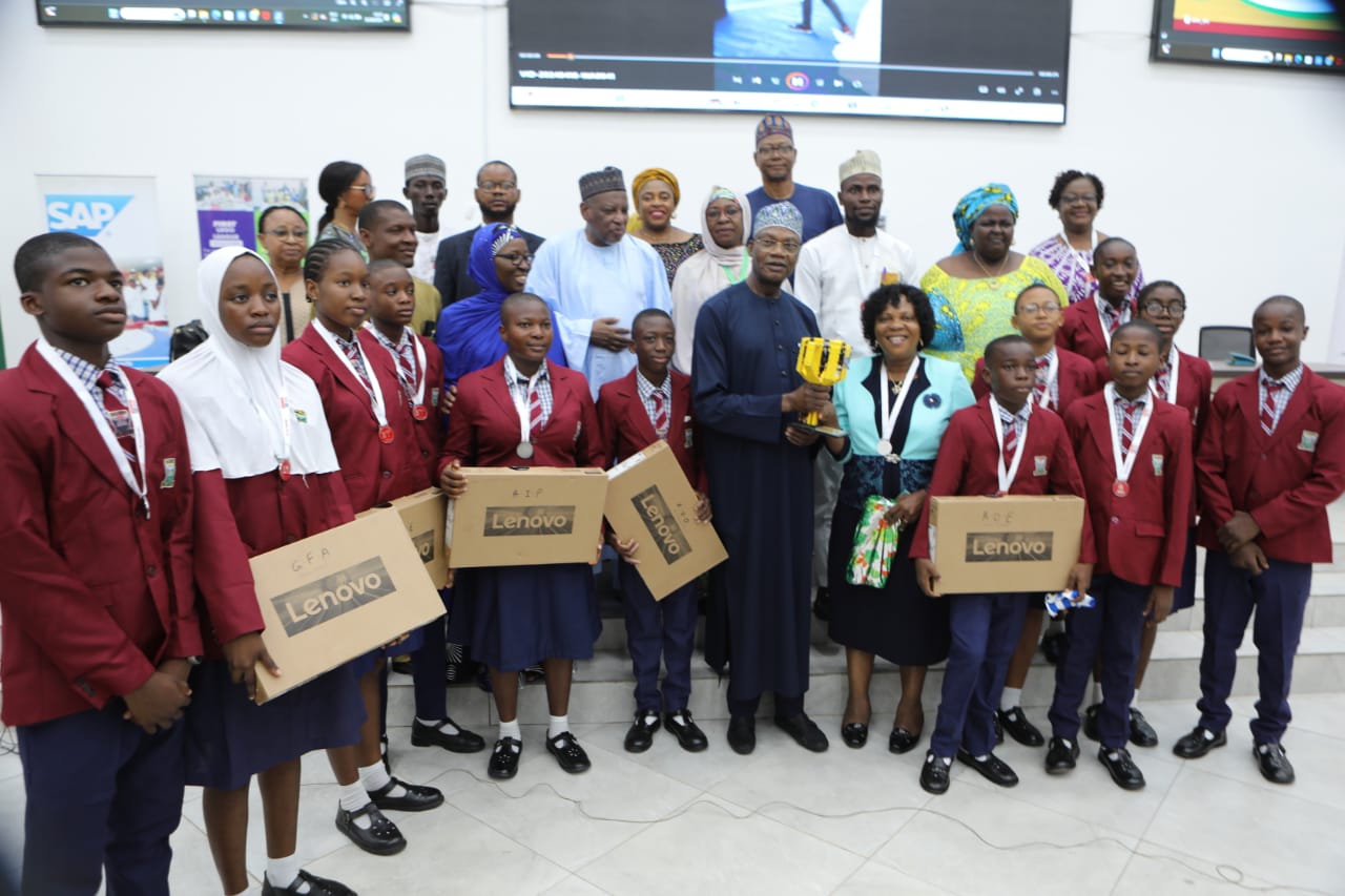 FG,reiterates,commitment,nurture,young,talents,through,technological,advancement,Federal,Government,Minister-of-Education,Prof,Tahir,Mamman,Award-Ceremony,2024,Rwanda,International-Competition,USA,World-Robotics,Festival,Government-College,Ikirun,Federal-Government-College,Oyo